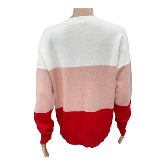 French Connection Striped Dolman Sleeve Crewneck Sweater NWT - Picture 2 of 5